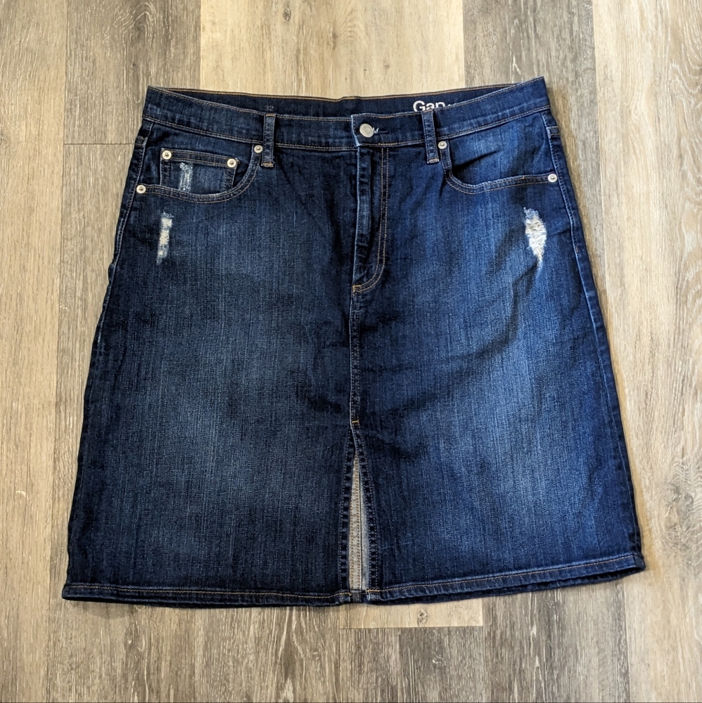 GAP Blue Denim A Line Skirt